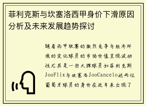 菲利克斯与坎塞洛西甲身价下滑原因分析及未来发展趋势探讨 菲利克斯与坎塞洛西甲身价下滑原因分析及未来发展趋势探讨